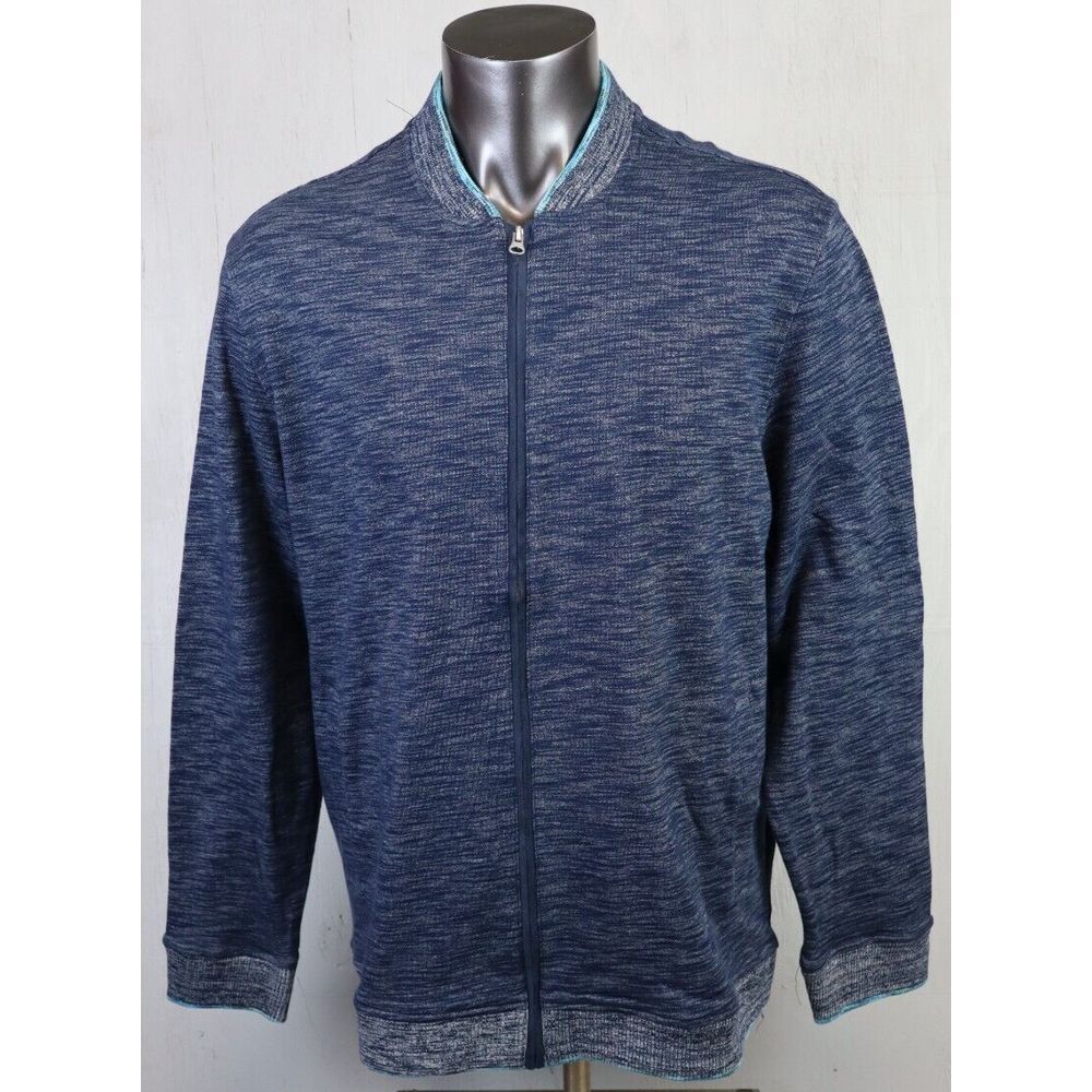 Robert Graham Full Zip Shacket Jacket Mens Size 3XL Cotton Blue Elbow Patches